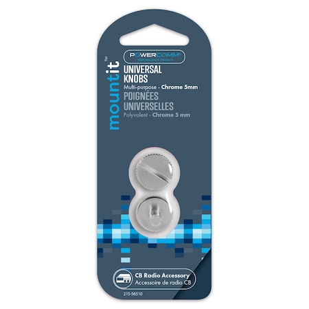 Powercomm CB Knobs 5mm Chrome Metal 215-56510